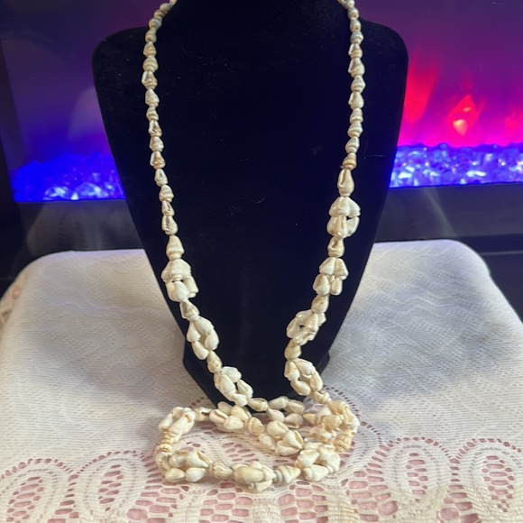 Seashell Lei Tropical Tiki Luau Boho Beach Long 34” Single Strand Long Neckl… - Picture 9 of 11